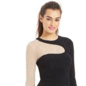 Xscape Black Cocktail Sheath Dress Studded 6